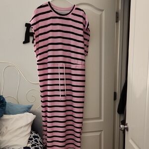 Pink and Black Striped Dress